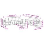 vidaXL Ensemble de canapés d'extérieur 9 Pièces Blanc et crème