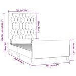 vidaXL Cadre de lit avec tête de lit Bleu 100 x 200 cm Tissu