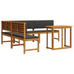 vidaXL Ensemble de banc de jardin 4 Pièces Marron Bois d'acacia massif