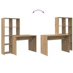 vidaXL Bureau chêne artisanal 138.5 x 55 x 143 cm Bois d'ingénierie
