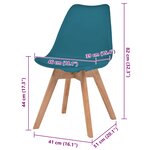 vidaXL Chaises à manger lot de 2 Turquoise Plastique
