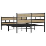 vidaXL Cadre de lit en métal sans matelas chêne sonoma 140x190 cm