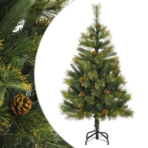 vidaXL Sapin de Noël artificiel articulé avec pommes de pin 150 cm