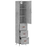 vidaXL Buffet haut Gris béton 34 5x34x180 cm Bois d'ingénierie