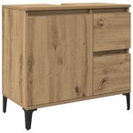 vidaXL Armoire lavabo chêne artisanal 65x33x60 cm bois d'ingénierie