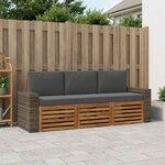 vidaXL Ensembles de canapés avec coussin 3 Pièces Bois d'Acacia Massif