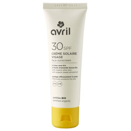 Avril - crème solaire visage spf 30 certifié bio 50ml -