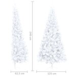 vidaXL Demi-arbre de Noël artificiel pré-éclairé et boules blanc 240cm