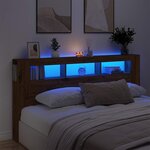 vidaXL Tête de lit à LED chêne artisanal 200x18 5x103 5 cm