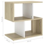 Vidaxl table de chevet blanc et chêne sonoma 50x30x51 5 cm aggloméré