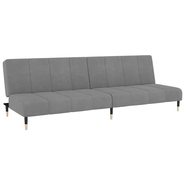 vidaXL Canapé-lit à 2 places gris clair velours