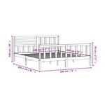 vidaXL Cadre de lit Blanc 180x200 cm Super King Bois massif
