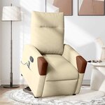vidaXL Fauteuil inclinable de massage Crème Tissu