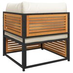 vidaXL Salon de jardin avec coussins 3 Pièces bois massif d'acacia