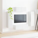 vidaXL Ensemble meuble TV 3 Pièces Blanc brillant Bois d'ingénierie