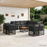 vidaXL Ensemble de canapés d'extérieur 12 pc Noir et Gris foncé