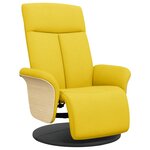 vidaXL Fauteuil inclinable avec repose-pieds jaune clair tissu