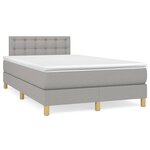 vidaXL Sommier à lattes de lit avec matelas Gris clair 120x200cm Tissu