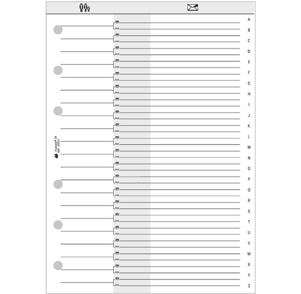 Recharge accessoire Exatime 29 index alphabétique 32 feuillets 297x210 mm EXACOMPTA
