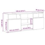 vidaXL Meuble TV avec lumières LED Chêne fumé 120x30x50 cm