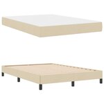 vidaXL Lit à ressorts avec matelas Crème 140 x 200 cm tissu