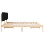 vidaXL Cadre de lit avec tête de lit rembourrée Noir 200 x 200 cm