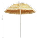 vidaXL Parasol de plage Naturel 240 cm Style hawaïen