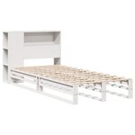 vidaXL Lit bibliothèque sans matelas blanc 100x200 cm bois massif