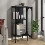 vidaXL Buffet noir 40x35x105 cm verre et acier