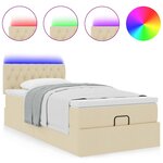 vidaXL Cadre de lit ottoman avec matelas crème 80x200 cm tissu