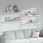 vidaXL Étagère Murale 4 Pièces Marbre blanc 120 x 23 5 x 4 cm