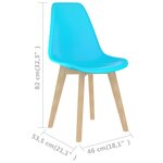 vidaXL Chaises à manger lot de 4 bleu plastique