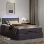 VidaXL Cadre de lit ottoman avec matelas gris 120x200 cm similicuir