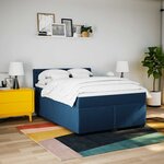 vidaXL Sommier à lattes de lit avec matelas Bleu 140x190 cm Tissu