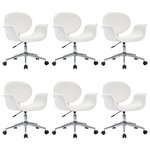 vidaXL Chaises pivotantes à manger lot de 6 blanc similicuir
