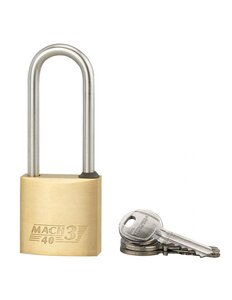 THIRARD - Cadenas à clé Mach 3  laiton  extérieur  anse 1/2 acier  40mm  2 clés - THIRARD