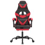 vidaXL Chaise de jeu avec repose-pied Noir et rouge Similicuir