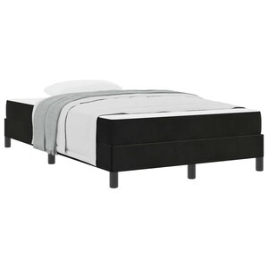 vidaXL Lit à ressorts avec matelas Noir 120 x 200 cm tissu