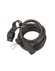 Antivol à clé Twisty  câble acier  vélo  12mmx1.8m  2 clés  noir - THIRARD