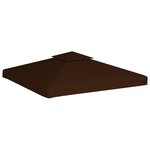 vidaXL Toile supérieure double de belvédère 310 g/m² 3x3 m Marron