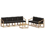vidaXL Ensemble de canapés d'extérieur 8 Pièces Blanc et noir