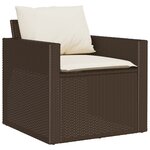 vidaXL Salon de jardin avec coussins 6 Pièces marron résine tressée