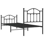 vidaXL Cadre de lit métal sans matelas avec pied de lit noir 90x190 cm