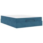 vidaXL Cadre de lit avec matelas avec matelas 2 Pièces Bleu Velours