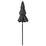 vidaXL Parasol à 3 niveaux avec mât en aluminium Anthracite 2 m