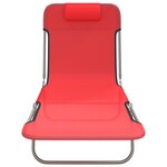 vidaXL Chaises longues pliables 2 Pièces rouge textilène et acier