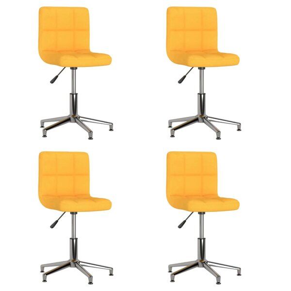 vidaXL Chaises pivotantes à manger lot de 4 jaune moutarde tissu