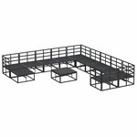 vidaXL Ensemble de canapé de jardin 12 Pièces Noir Métal