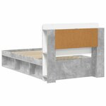 vidaXL Cadre de lit avec rangement Gris béton 75 x 190 cm