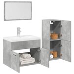 vidaXL Ensemble de meubles de salle de bain 3 Pièces gris béton